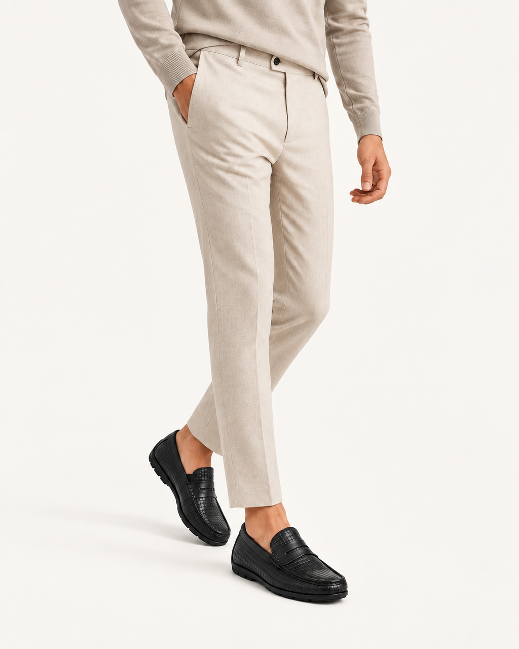 Mocassin Tressé Cuir