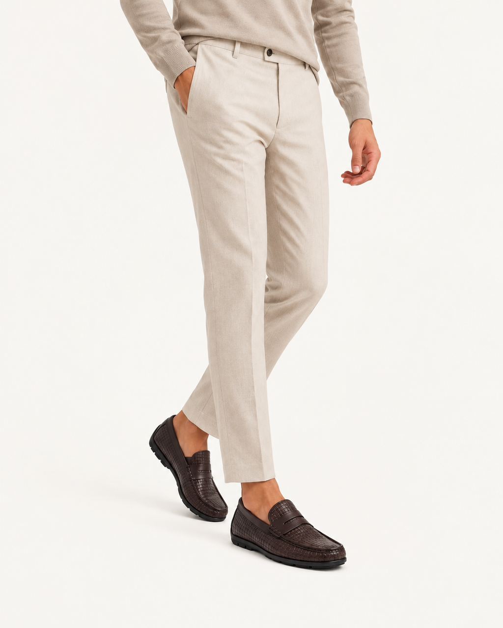 Mocassin Tressé Cuir