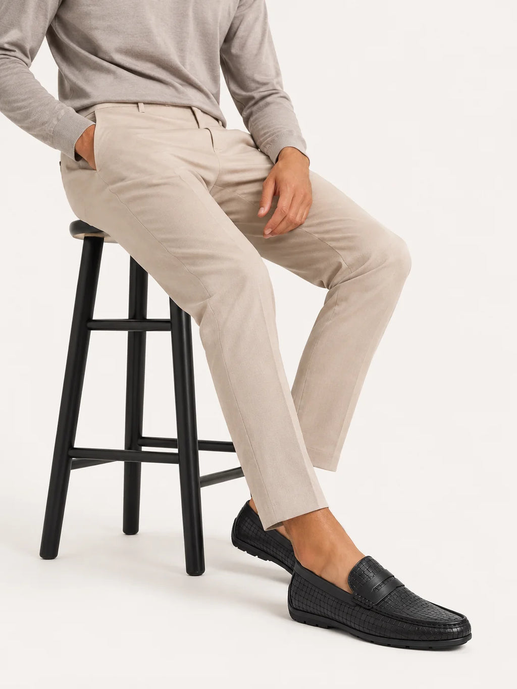 Mocassin Tressé Cuir