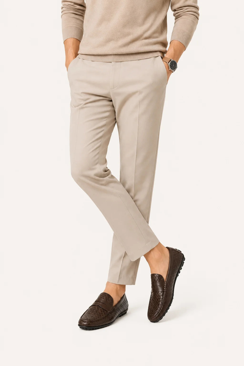 Mocassin Tressé Cuir