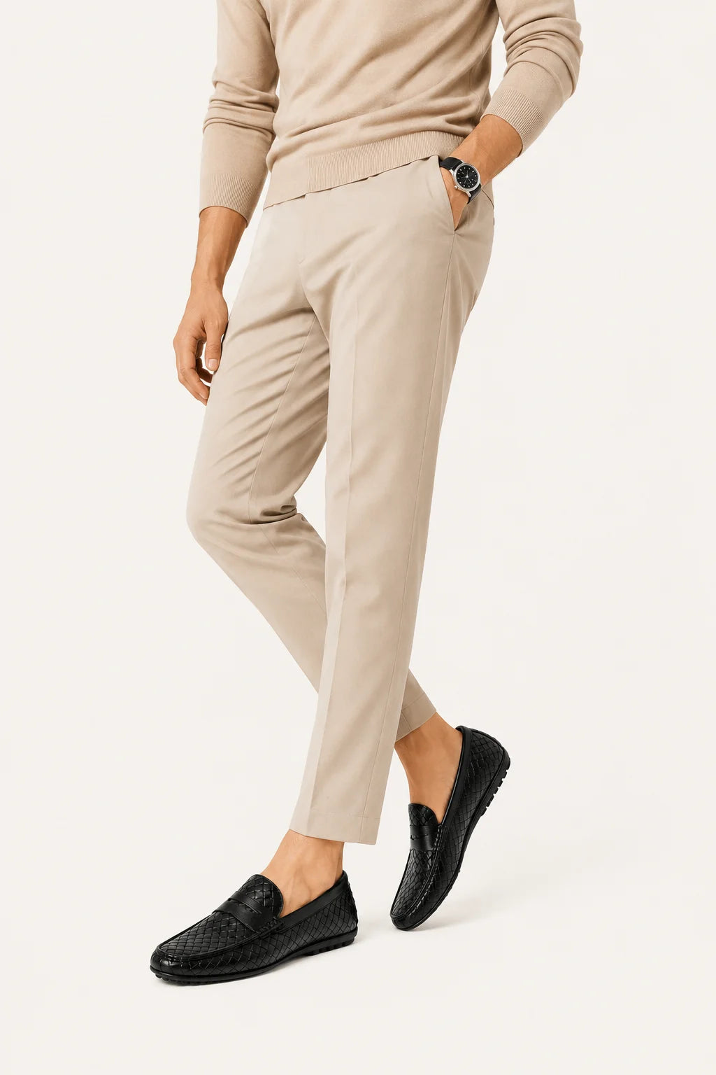 Mocassin Tressé Cuir