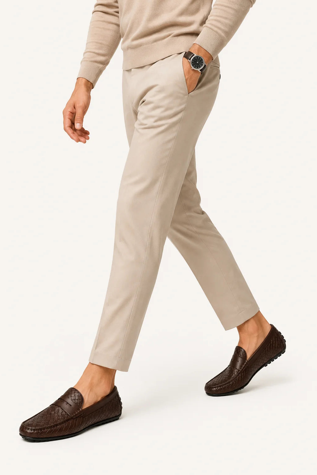 Mocassin Tressé Cuir