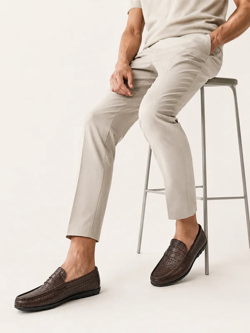 Mocassin Tressé Cuir